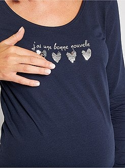 T-shirt 'anúncio' pré-mamã de conceção ecológica - Kiabi