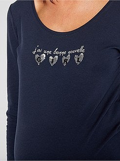 T-shirt 'anúncio' pré-mamã de conceção ecológica - Kiabi