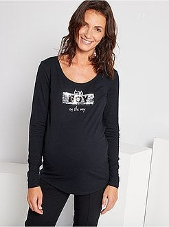 T-shirt 'anúncio' pré-mamã de conceção ecológica - Kiabi