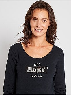 T-shirt 'anúncio' pré-mamã de conceção ecológica - Kiabi