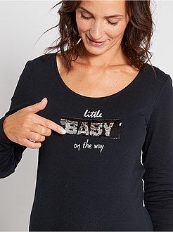 T-shirt 'anúncio' pré-mamã de conceção ecológica - Kiabi