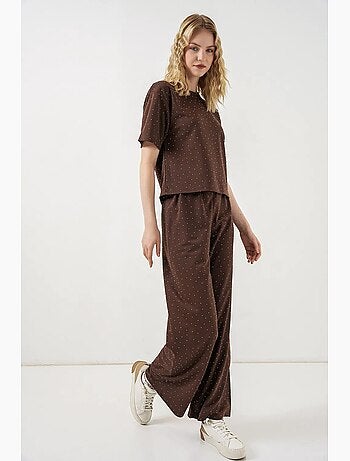 T-shirt às bolinhas com gola redonda bdart