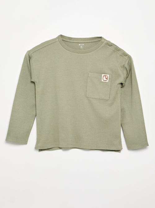 T-shirt às riscas - coleção fácil de vestir - Kiabi