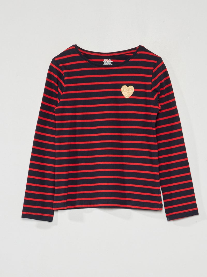 T-shirt 'às riscas' AZUL - Kiabi