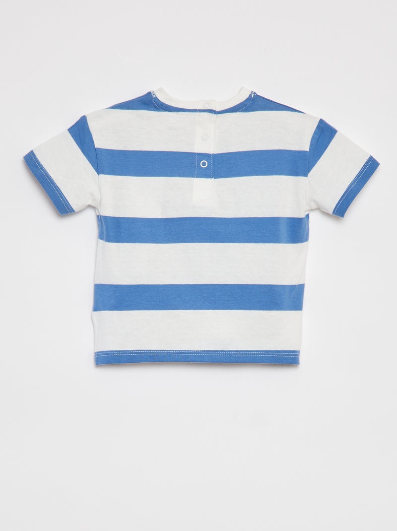 T-shirt às riscas AZUL - Kiabi