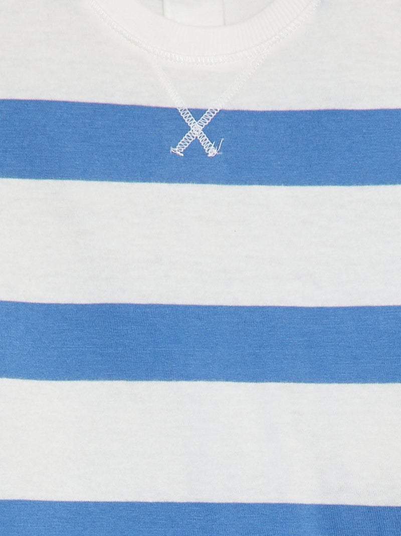 T-shirt às riscas AZUL - Kiabi