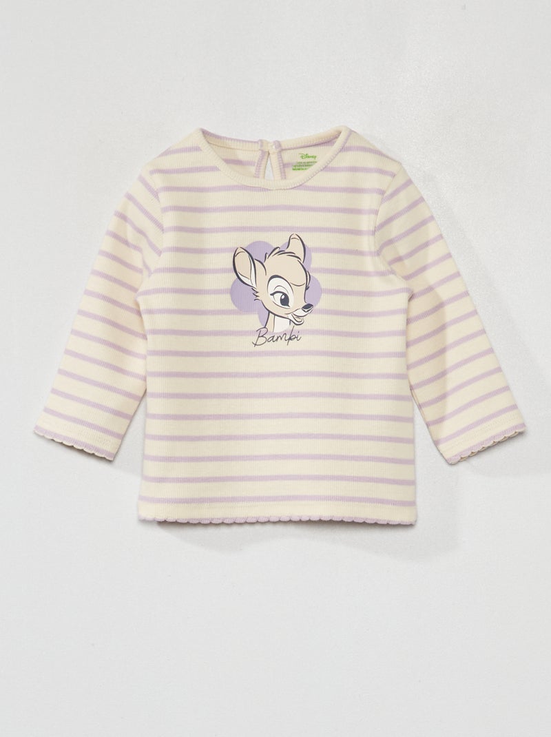T-shirt às riscas 'Bambi' BRANCO - Kiabi
