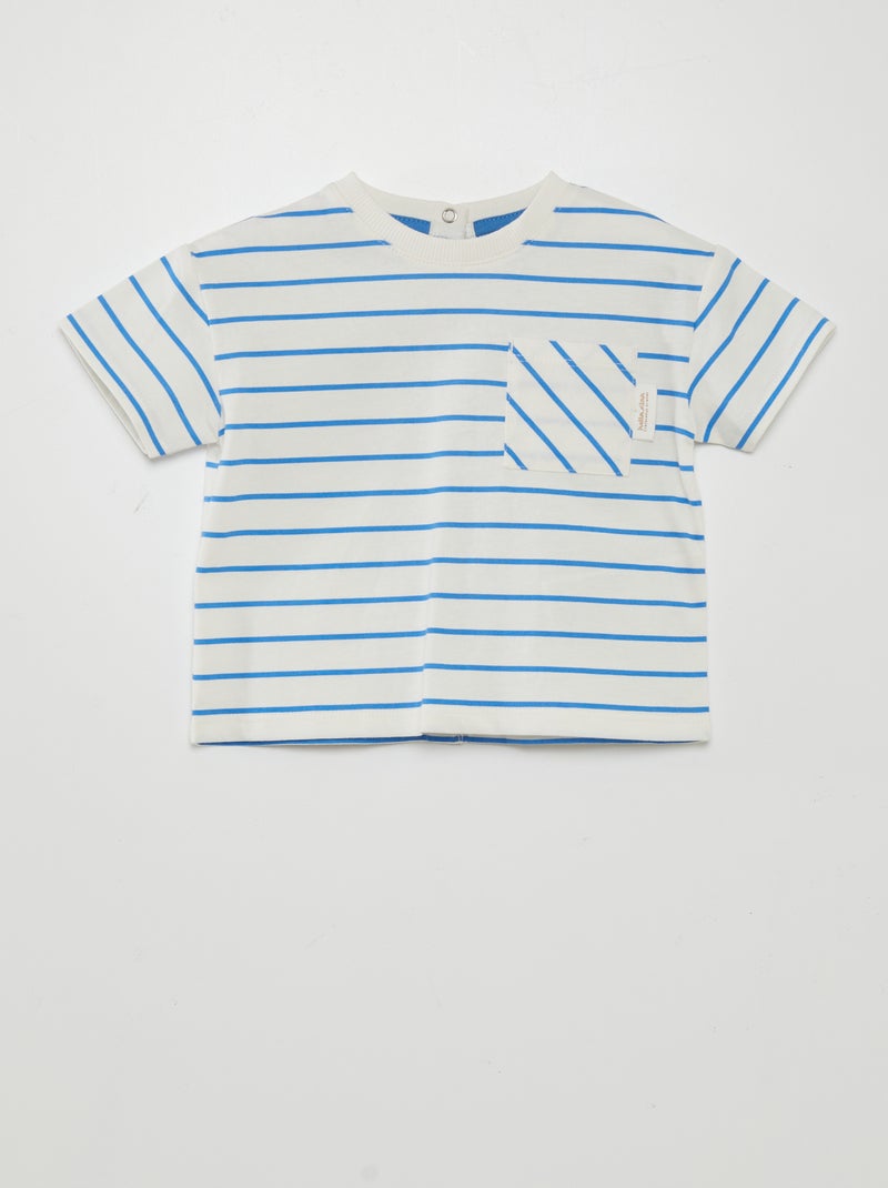 T-shirt às riscas BRANCO - Kiabi