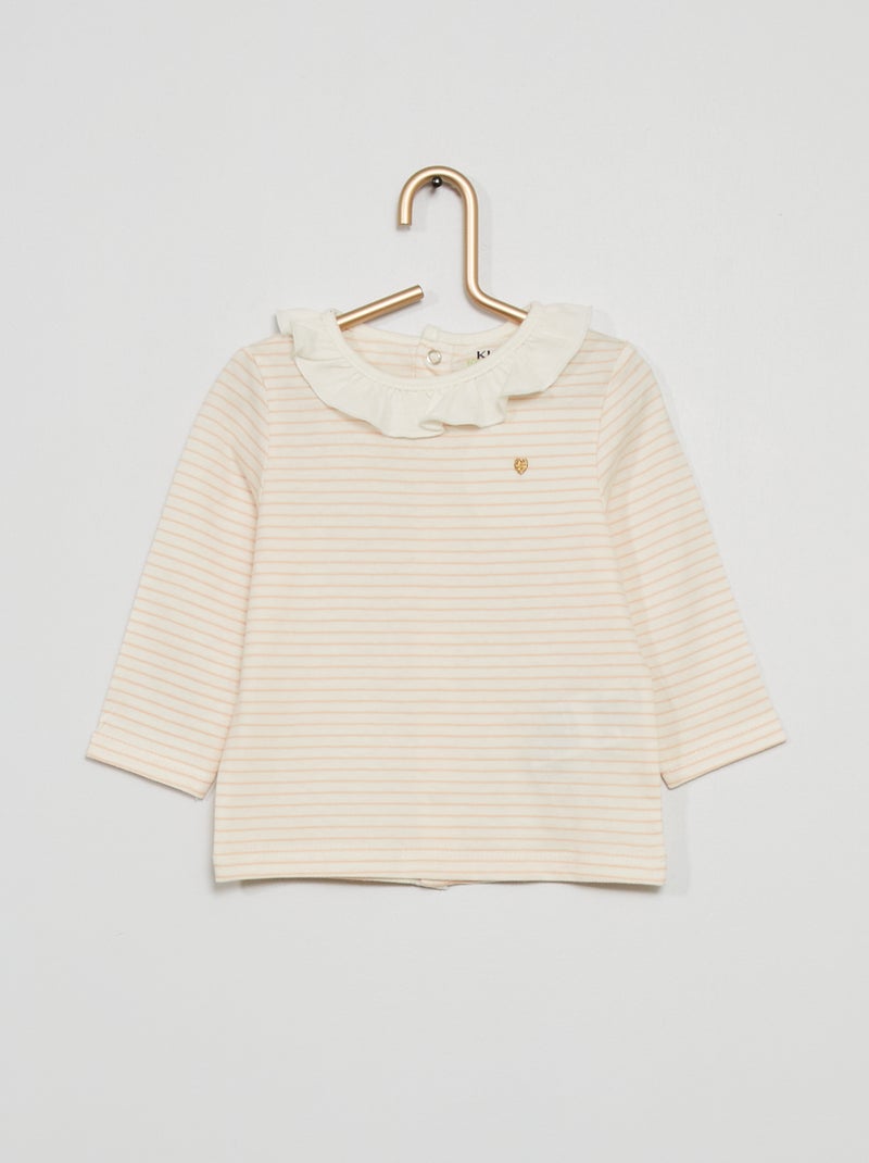 T-shirt 'às riscas' BRANCO - Kiabi
