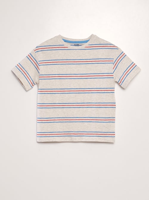 T-shirt às riscas coloridas - Kiabi