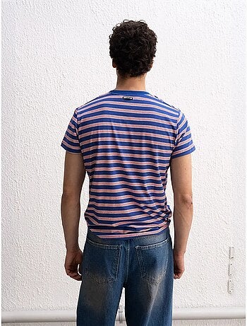T-shirt às riscas com decote redondo giesto