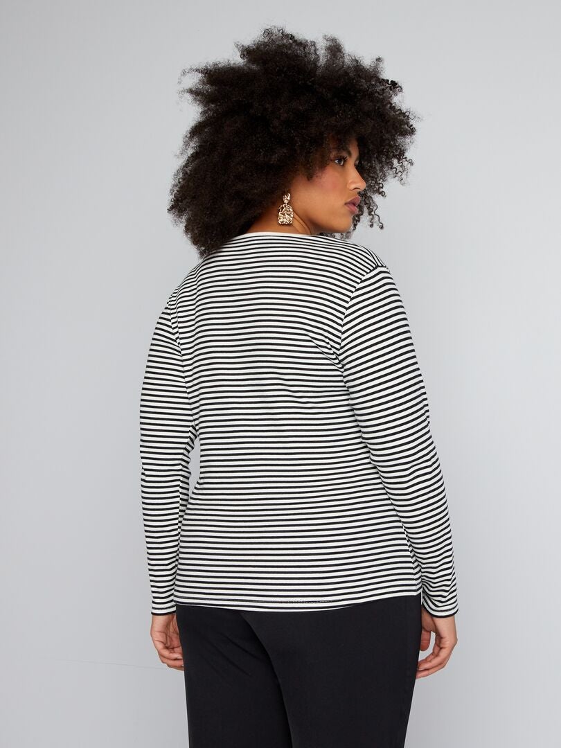 Camisola  com Riscas e Botões