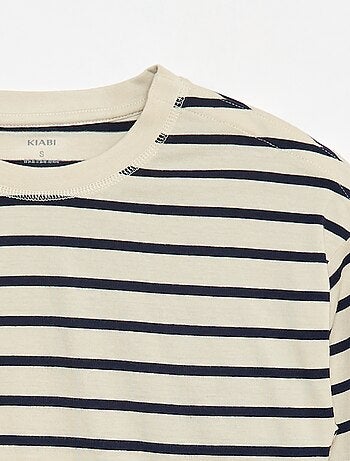 T-shirt às riscas com ombro com velcro - So Easy