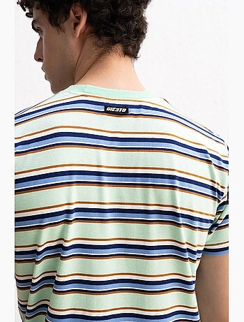 T-shirt às riscas comfort fit com decote redondo giesto