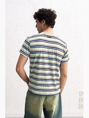 T-shirt às riscas comfort fit com decote redondo giesto