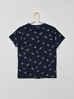 T-shirt às riscas de algodão biológico - Kiabi