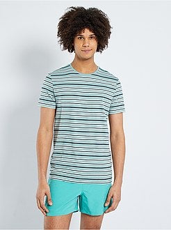 T-shirt às riscas de 'conceção ecológica' - Kiabi