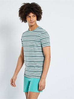 T-shirt às riscas de 'conceção ecológica' - Kiabi