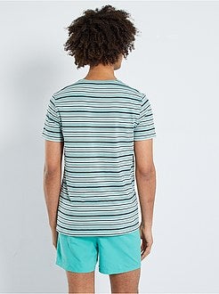 T-shirt às riscas de 'conceção ecológica' - Kiabi