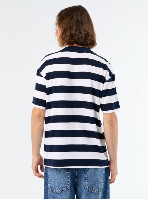 T-shirt às riscas de manga curta - Kiabi