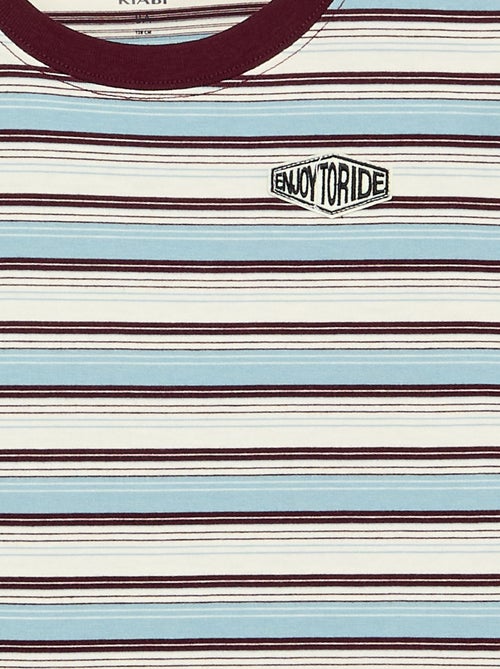 T-shirt às riscas de manga curta - Kiabi