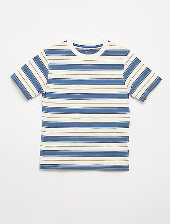 T-shirt às riscas de manga curta