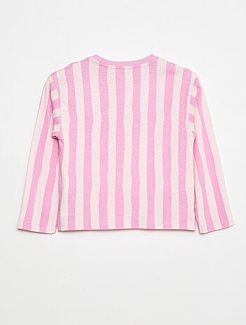T-shirt às riscas em algodão
