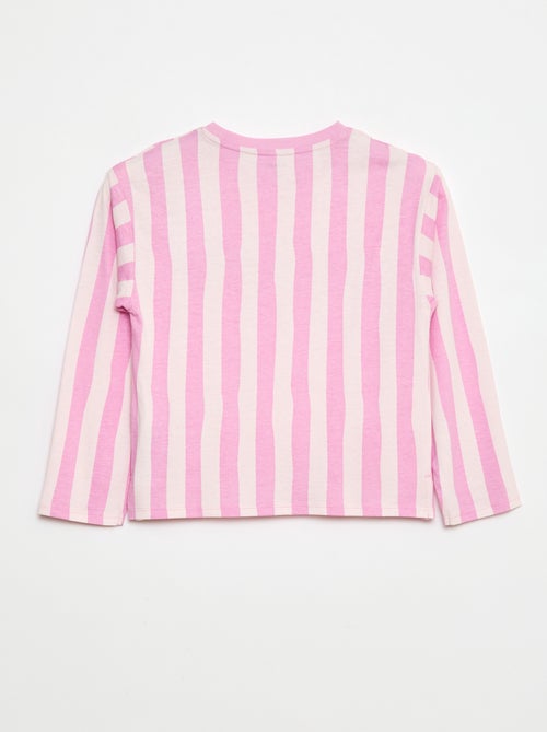 T-shirt às riscas em algodão - Kiabi