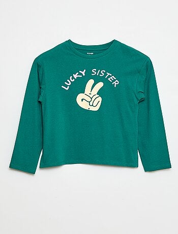 T-shirt às riscas em algodão