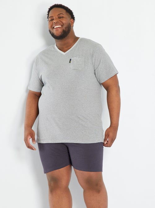 T-shirt às riscas em jersey - 2 peças - Kiabi