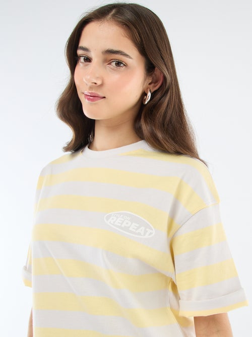 T-shirt às riscas largas - Kiabi