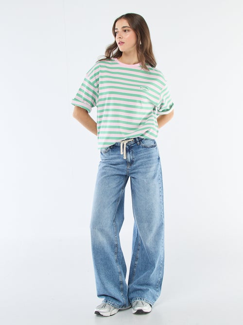 T-shirt às riscas largas - Kiabi