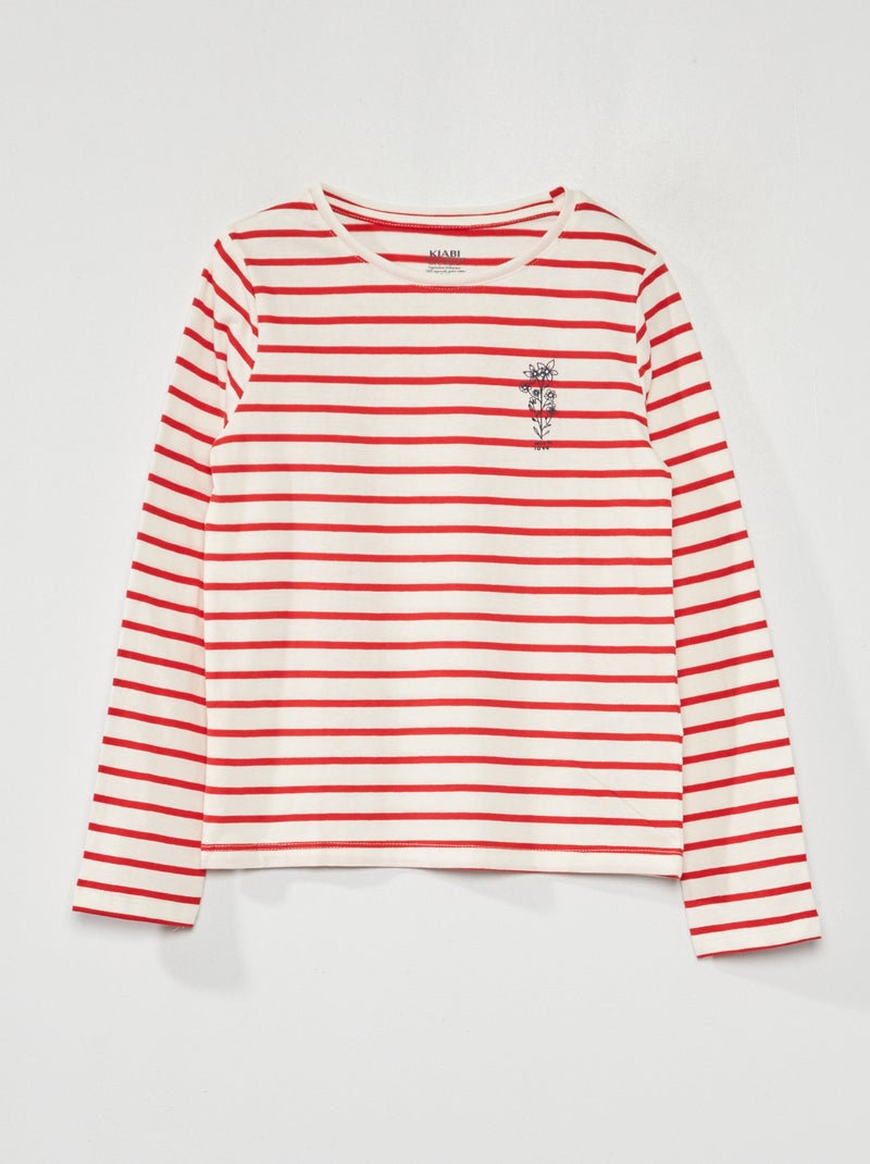 T-shirt 'às riscas' ROSA - Kiabi