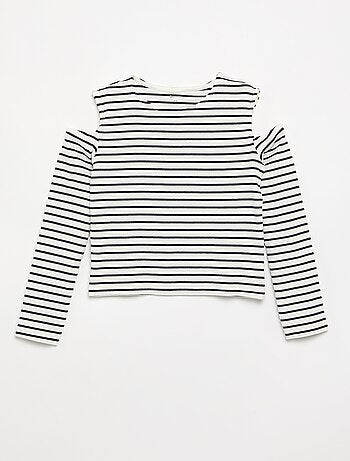 T-shirt às riscas sem mangas