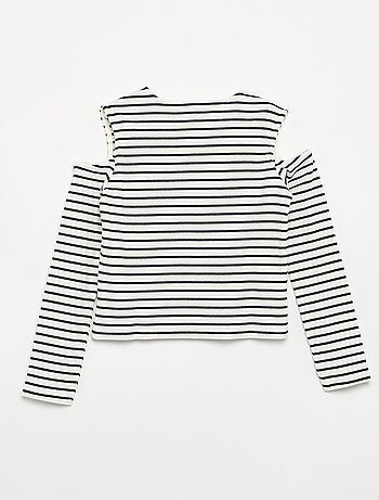 T-shirt às riscas sem mangas