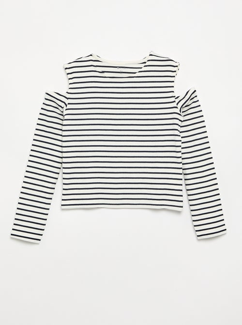 T-shirt às riscas sem mangas - Kiabi