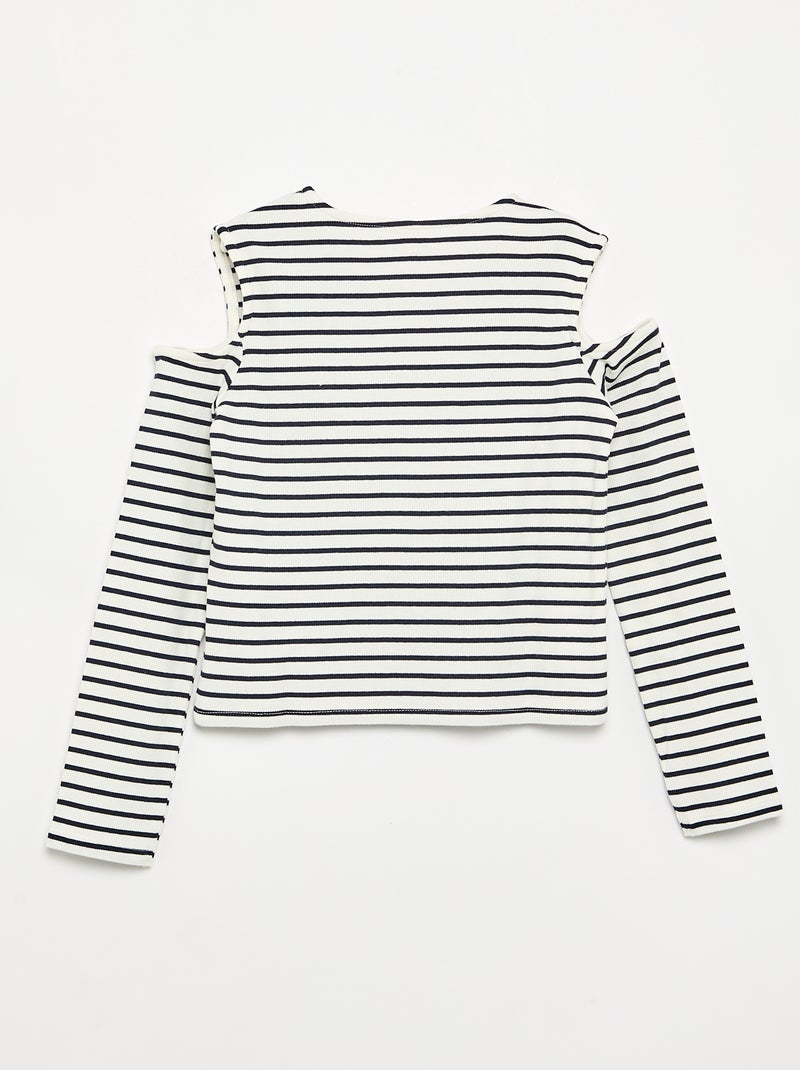 T-shirt às riscas sem mangas Azul - Kiabi