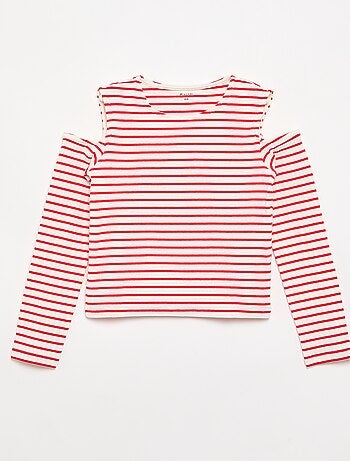T-shirt às riscas sem mangas