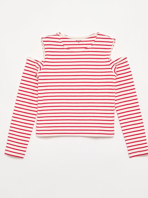 T-shirt às riscas sem mangas - Kiabi