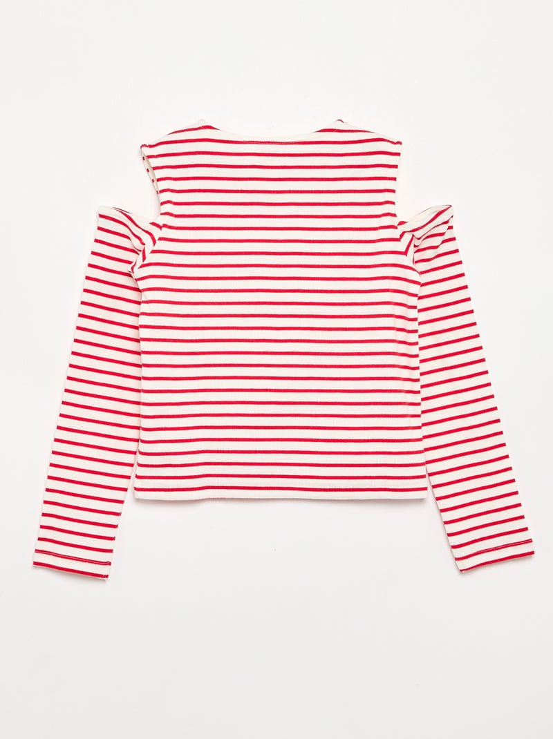 T-shirt às riscas sem mangas Vermelho - Kiabi