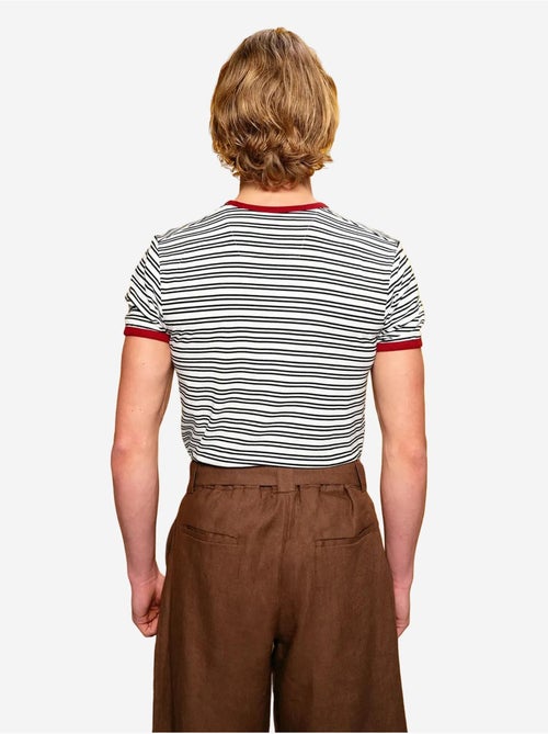 T-shirt às riscas slim fit com decote redondo giesto - Kiabi T-shirt às riscas slim fit com decote redondo giesto - Kiabi