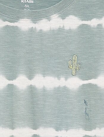 T-shirt às riscas tie and dye