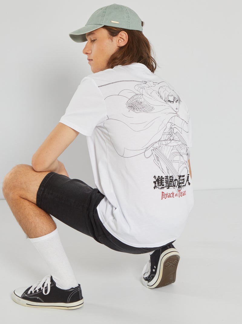 T-shirt 'Ataque dos Titãs' Branco - Kiabi
