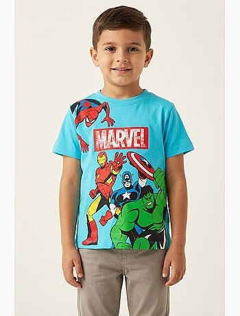 T-shirt avengers azul menino | licença oficial