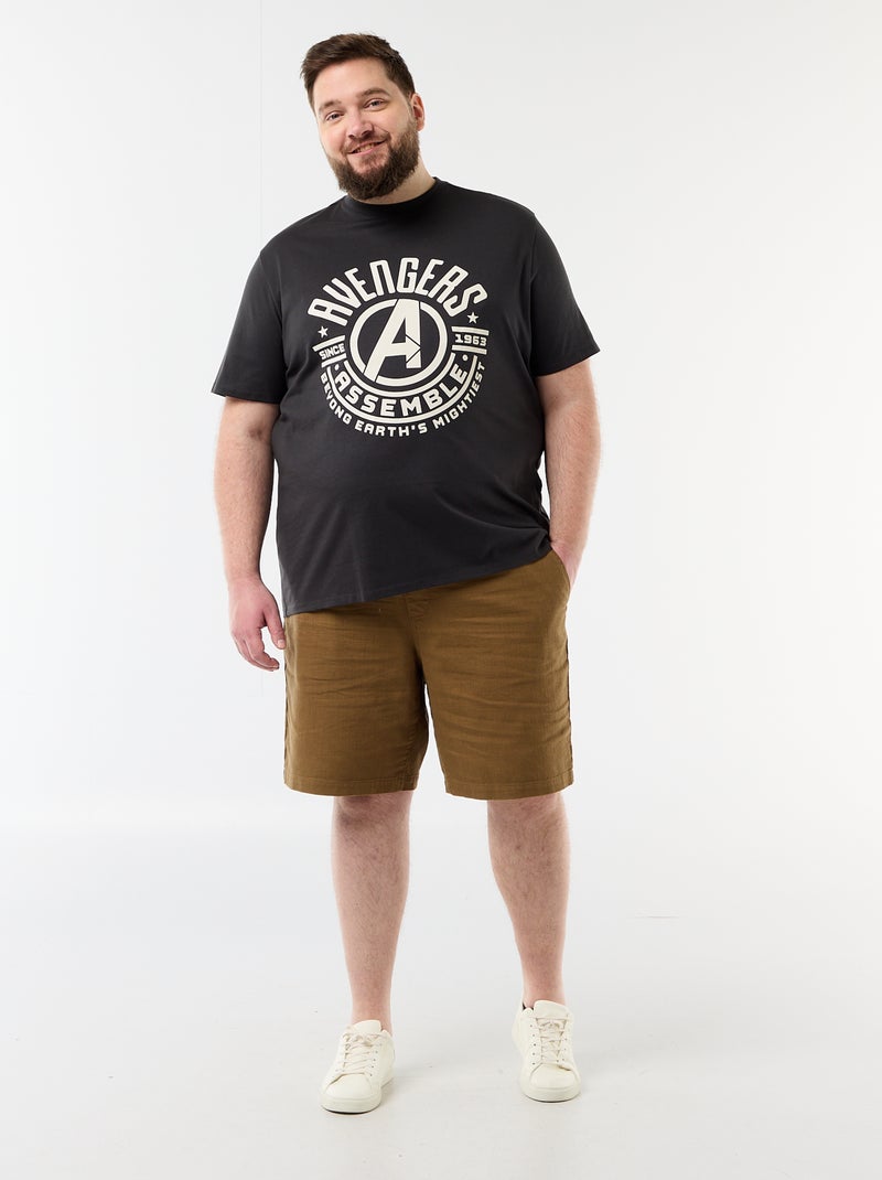 T-shirt 'Avengers' de manga curta Preto - Kiabi