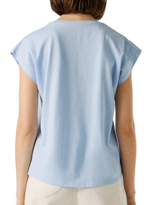 T-shirt azul claro para mulher pepe jeans bloom0 - Kiabi