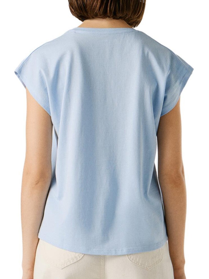 T-shirt azul claro para mulher pepe jeans bloom0 Azul - Kiabi