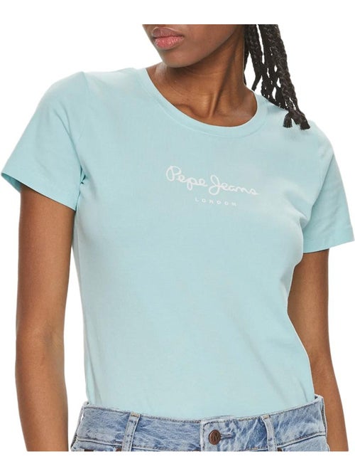 T-shirt Azul Claro para Mulher Pepe Jeans New Virginia - Kiabi