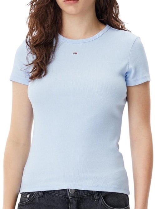 T-Shirt Azul Claro para Mulher Tommy Hilfiger DW0DW17383 - Kiabi T-Shirt Azul Claro para Mulher Tommy Hilfiger DW0DW17383 - Kiabi