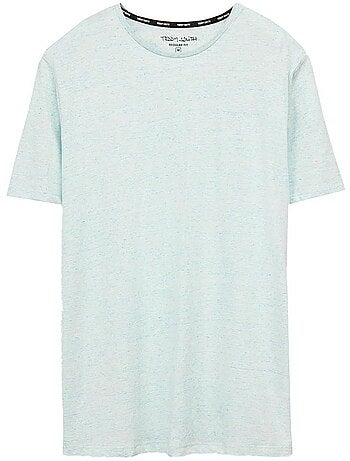 T-shirt azul-esverdeado para homem teddy smith algodão